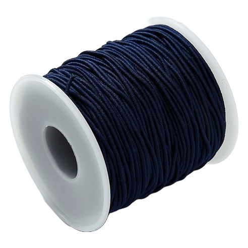 마다꾸미 컬러 고무줄 롤 수경끈 만들기 고무끈 대용량 1mm x 50m, 네이비, 1개