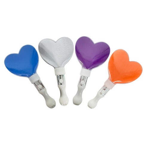 파티공구 LED 하트봉, 블루, 화이트, 퍼플, 오렌지, 4개