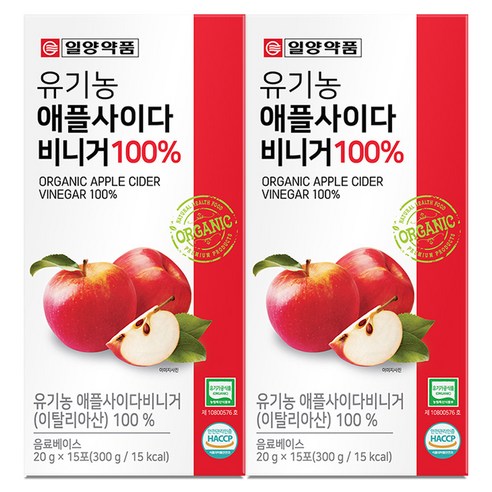 일양약품 유기농 애플사이다 비니거 100% 15p, 300g, 2개