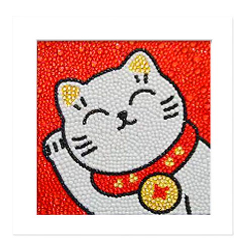 모모픽스페인팅 보석 십자수 DIY 키트 세트 15 x 15 cm, DA08 고양이, 1세트