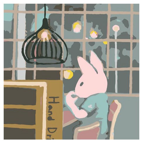 모모픽스페인팅 DIY 유화그리기 소형 25 x 25 cm, B34 밤카페, 1개