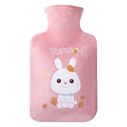 라이프팝 캐릭터 극세사 보냉 보온 물주머니 핑크래빗 1000ml, 1개