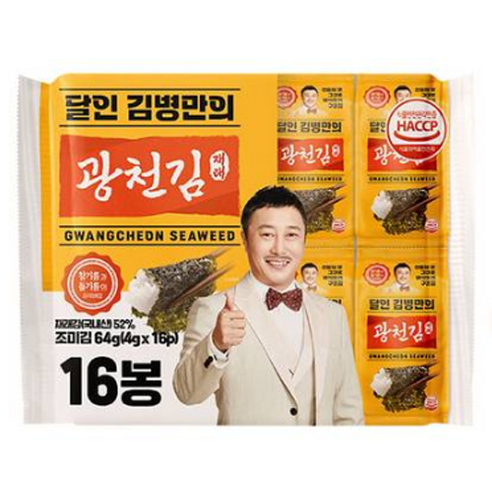 광천재래 도시락김 64g, 16개, 4g