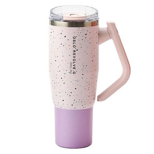 오슬로 리볼브 G 회전 핸들 텀블러, 도트핑크, 1.2L, 1개
