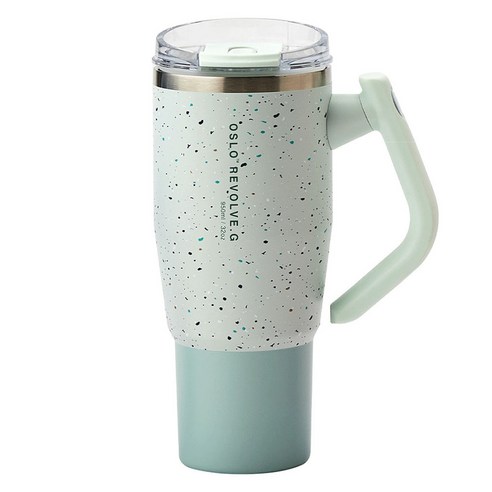 오슬로 리볼브 G 회전 핸들 텀블러, 도트민트, 950ml, 1개