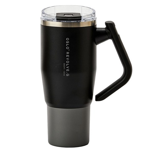 오슬로 리볼브 G 회전 핸들 텀블러, 블랙, 950ml, 1개