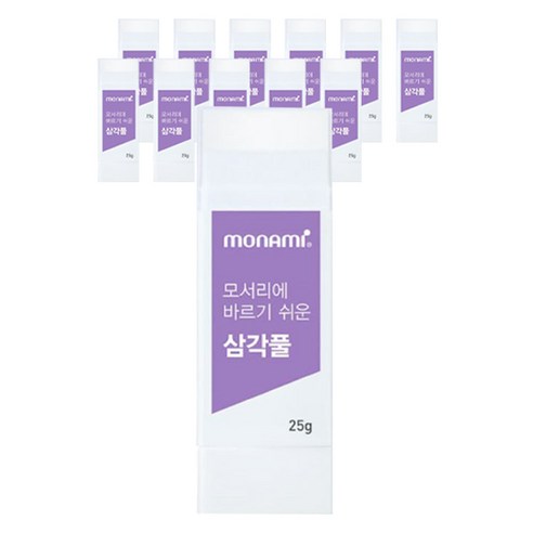 모나미 모서리에 바르기 쉬운 삼각풀, 25g, 12개