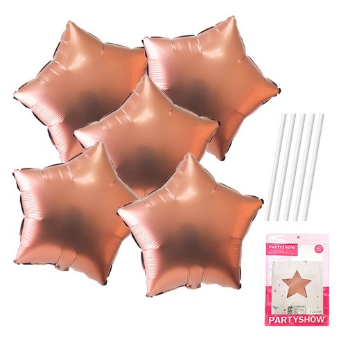 파티쇼 별 은박 풍선 45cm 5p + 빨대 5p 세트, 초코렛(풍선), 1세트