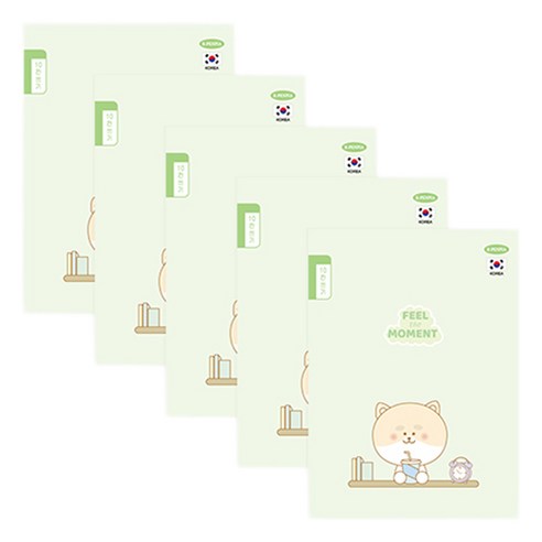 펜피아 1000 초등 제본노트 10칸쓰기 노트, A 그린, 5개