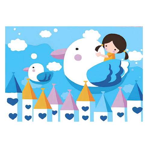 모모픽스페인팅 DIY 명화그리기 10 x 15 cm, A21 파란 나라, 1개