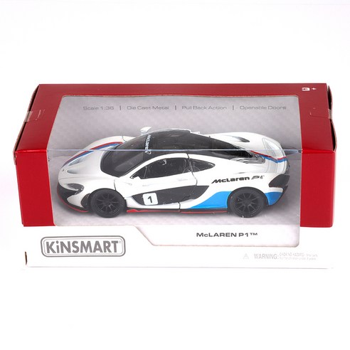 킨스마트 맥라렌 P1 GTR 자동차 KT5393F, 화이트, 1개