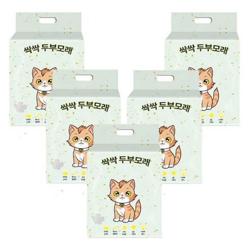 메디펫 고양이 싹싹 두부 모래, 5개, 8L, 녹차향