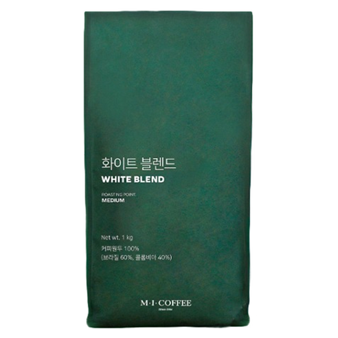 엠아이커피 화이트 블렌드, 홀빈(분쇄안함), 1kg, 1개