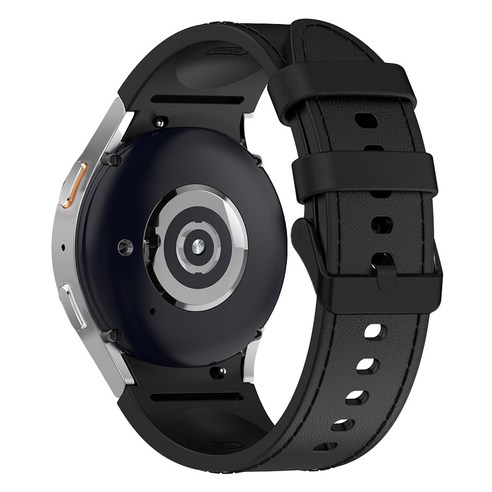 스페이스쉴드 갤럭시워치 날개형 하이브리드 레더 실리콘 스트랩 20mm, 핑크, 1개