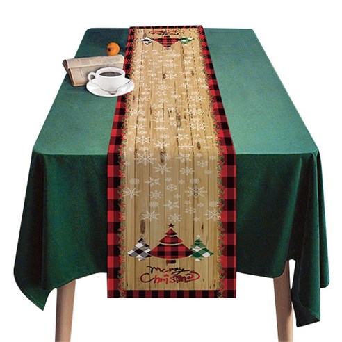 블럭마트 크리스마스 테이블 러너 직각형, type 14, 1개, 183 x 33 cm