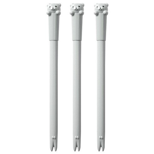 큐티베어 젤펜 0.5mm, 그레이, 3개