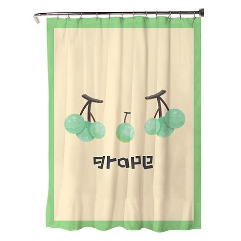 마켓감성 모던프룻 방수 샤워커튼, 포도, 1개