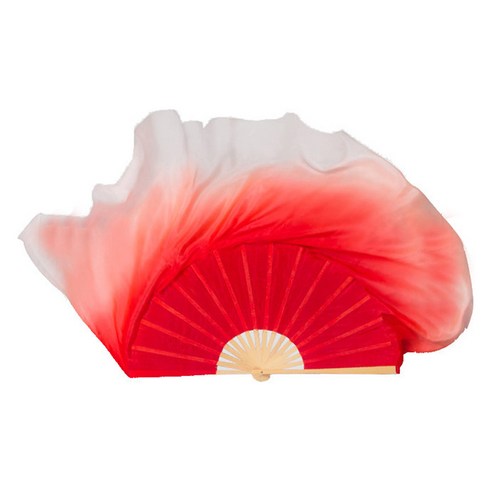 마켓피아 레드 그라데이션 전통 실크 너슬 무용부채 20cm, 1개, A타입