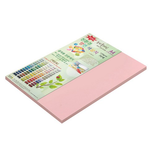 종이문화 뉴씨플레인 얇은 양면색상지 120g No 27 분홍색, 40개