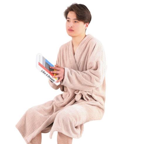 커플 호텔 목욕 샤워 가운, 브라운, 1개