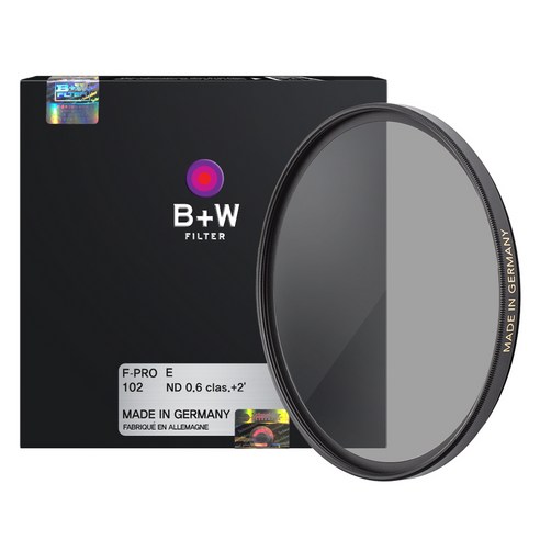 슈나이더 B+W ND Neutral Density 4X 카메라 렌즈 필터 62mm, 1개, F-PRO E 102 ND 0.6 Clas.+2''