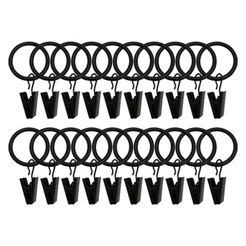 피피홈리빙 커튼봉 링집게 내경 38mm x 외경 4cm, 블랙, 20개