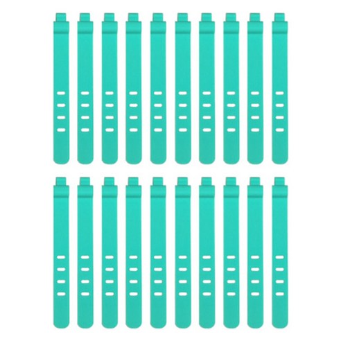일상숲 실리콘 스트랩 케이블 타이, 그린, 20개