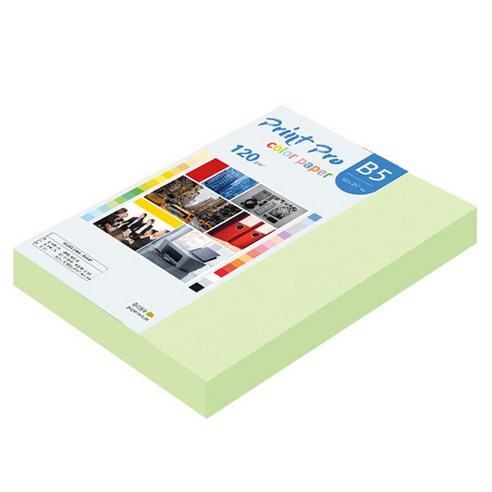 종이문화 프린트프로 칼라복사지 120g No 13 에메랄드 220p, B5, 1개