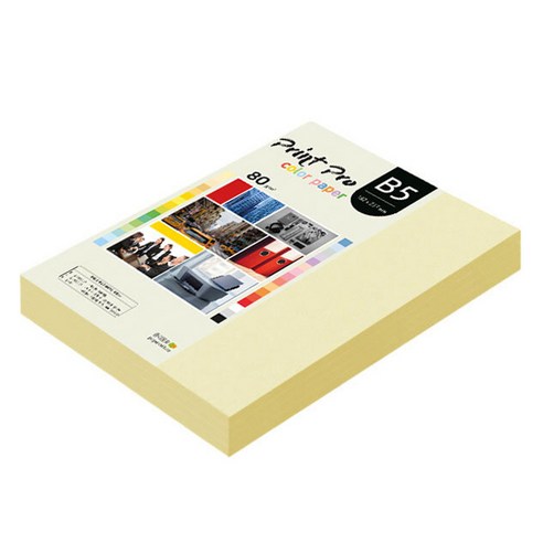 종이문화 프린트프로 칼라복사지 No 01 레몬, B5, 340개