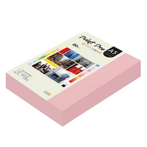 종이문화 프린트프로 칼라복사지 No 24 핑크, A5, 500개