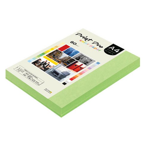 종이문화 프린트프로 칼라복사지 No 12 그린, A4, 250개