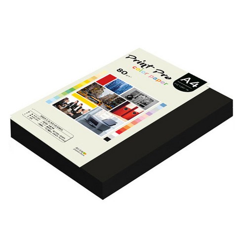 종이문화 프린트프로 칼라복사지 No 32 블랙, 250개, A4