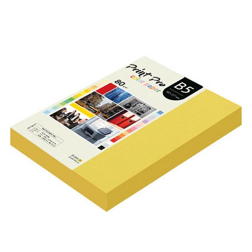 종이문화 프린트프로 칼라복사지 No 06 딥옐로우, B5, 340개