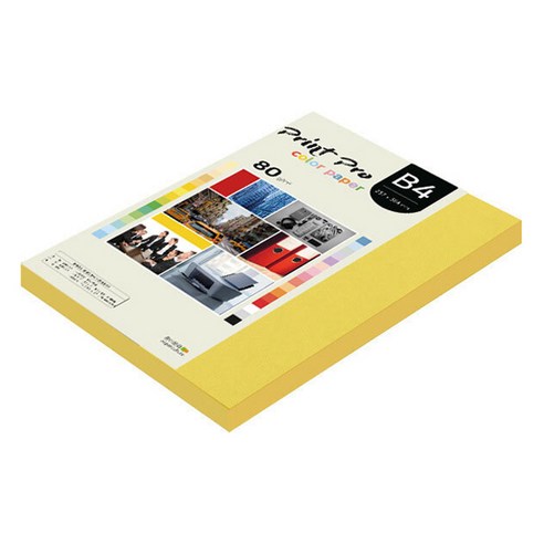 종이문화 프린트 프로 칼라 복사용지 No 06 딥옐로우 80g, B4, 170개