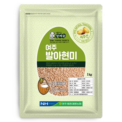 농협 장세순 여주 발아현미, 1개, 1kg