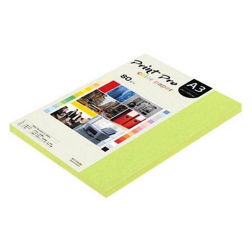 종이문화 프린트프로 칼라복사지 No 09 브라이트그린, A3, 125개