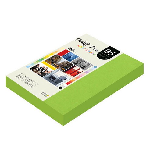 종이문화 프린트프로 칼라복사지 80g No 10 후레쉬그린, B5, 340개
