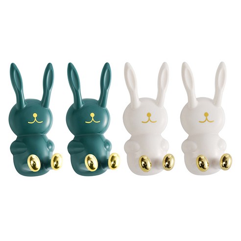 모나코올리브 래빗 다용도 걸이 2종 세트, 딥그린 + 화이트, 2세트