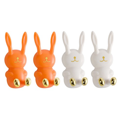 모나코올리브 래빗 다용도 걸이 2종 세트, 오렌지 + 화이트, 2세트