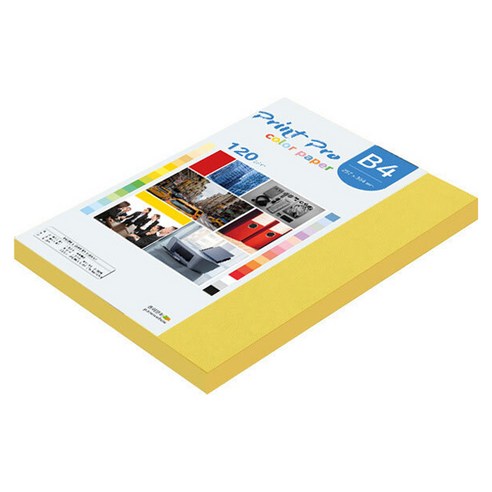 종이문화 프린트프로 얇은 칼라복사지 No.06 딥옐로우 120g 110p, 110개