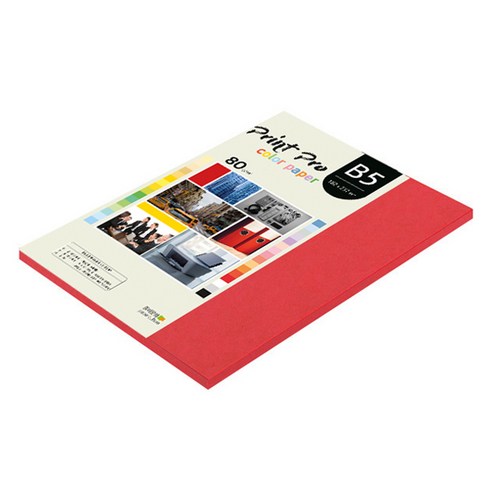 종이문화 프린트 프로 얇은 칼라복사지 No 29 레드 80g, B5, 85개