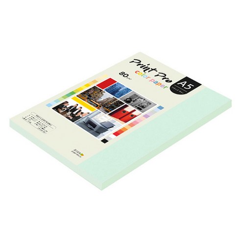 종이문화 프린트프로 얇은 칼라복사지 No 14 블루 80g, A5, 125개