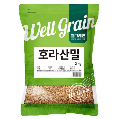 웰그레인 캐나다산 호라산밀, 2kg, 1개