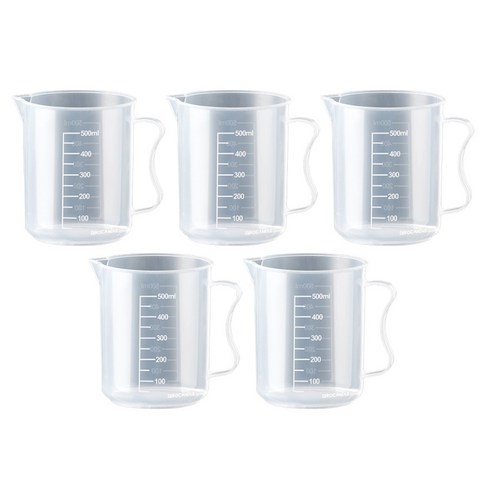 제로캔들 27리빙 튼튼한 플라스틱 비커 500ml, 5개