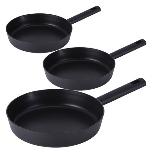 라체나 풀인덕션 IH 후라이팬 세트 3p, 블랙, 후라이팬 20cm + 24cm + 28cm, 1세트