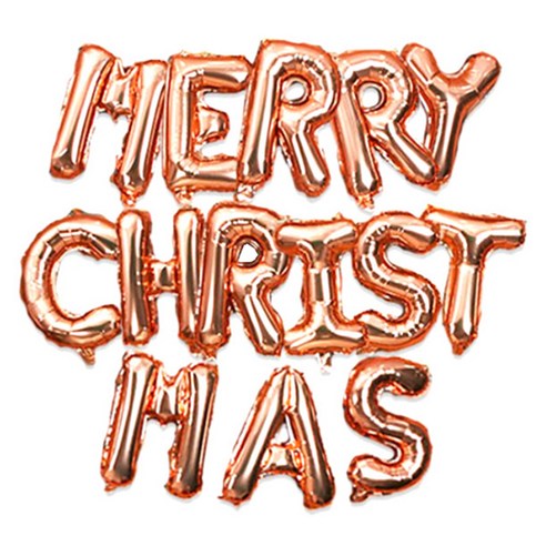 스투피드 MERRY CHRISTMAS 은박 풍선 세트, 샴페인골드, 1세트