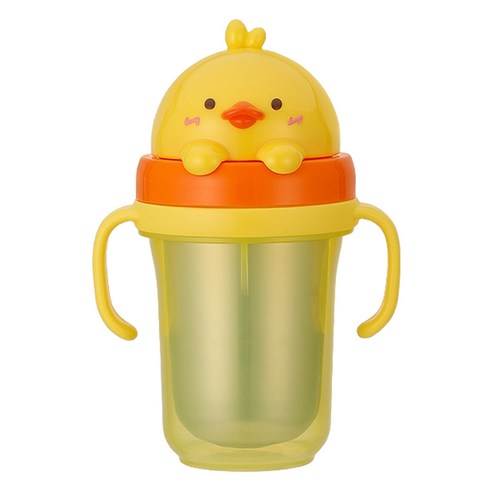 에디슨 프렌즈 흘림방지 이중 스텐 빨대컵2 300ml, 1개, 오리