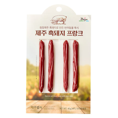 제주별식 강아지 프랑크 져키 4p, 흑돼지, 160g, 1개