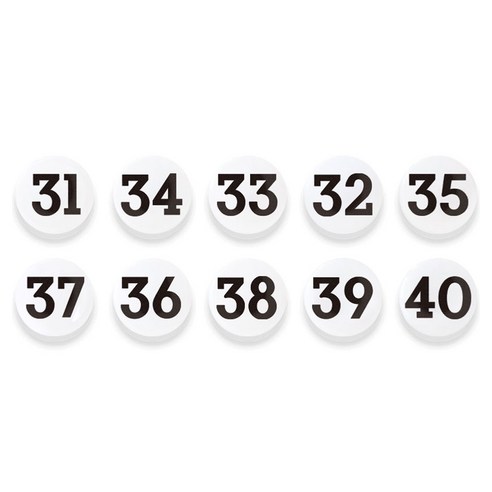 숫자 자석홀더 세트 소, 31번~40번, 1세트