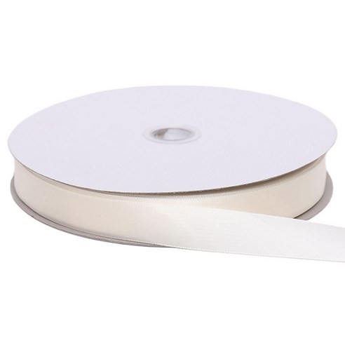 조이파티 공단 리본끈 20mm, 크림화이트, 1개, 91m